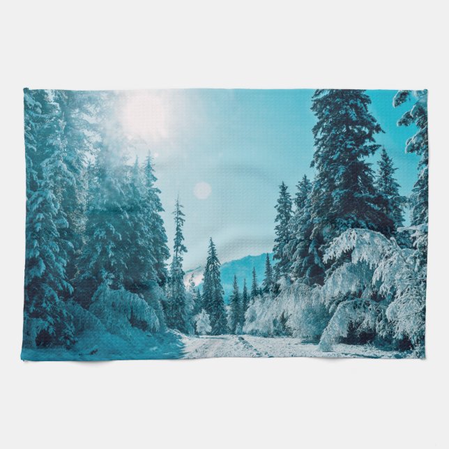 Ice & Snow | Altai Nature Reserve, Russia Tea Towel (Horizontal)