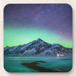 Ice & Snow Aurora Borealis Milky Way Iceland Coaster