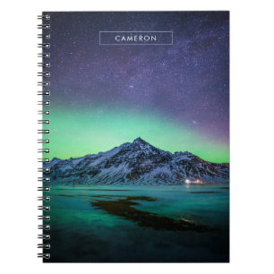 Ice & Snow Aurora Borealis Milky Way Iceland Notebook