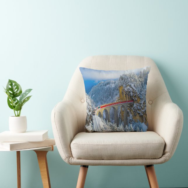 Ice & Snow | Bernina Express, Switzerland Cushion (Chair)