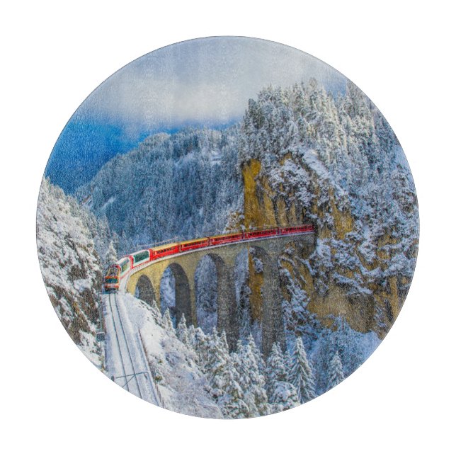 Ice & Snow | Bernina Express, Switzerland Cutting Board (Front)