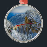 Ice & Snow | Bernina Express, Switzerland Metal Tree Decoration<br><div class="desc">This amazing Getty Images photo features Landwasser Viaduct,  Switzerland.</div>