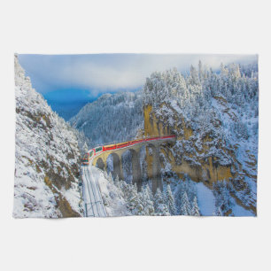 Ice & Snow   Bernina Express, Switzerland Tea Towel
