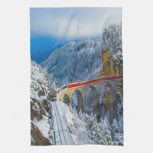 Ice & Snow   Bernina Express, Switzerland Tea Towel