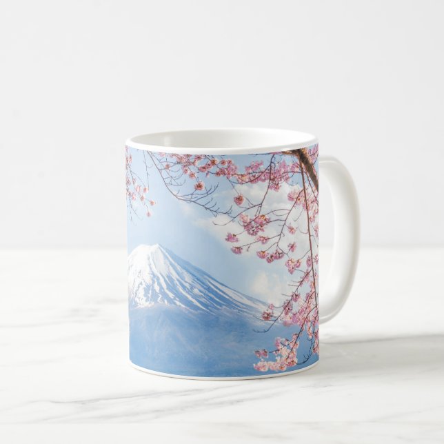 Ice & Snow | Cherry Blossoms Mt. Fuji Japan Coffee Mug (Front Right)