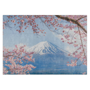 Ice & Snow   Cherry Blossoms Mt. Fuji Japan Cutting Board