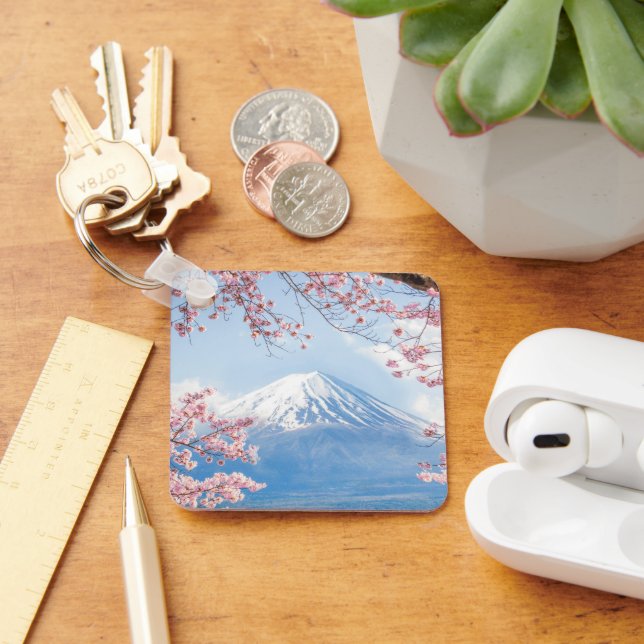 Ice & Snow | Cherry Blossoms Mt. Fuji Japan Key Ring (Desk)