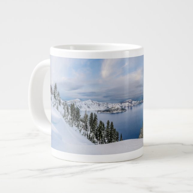 Ice & Snow | Crater Lake Oregon Large Coffee Mug (Front Left)