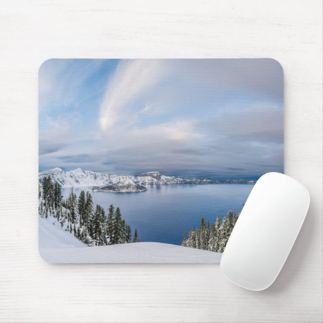 Ice & Snow | Crater Lake Oregon Mouse Mat (With Mouse)