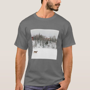 Ice & Snow   Deer in Snow Quebec, Canada T-Shirt