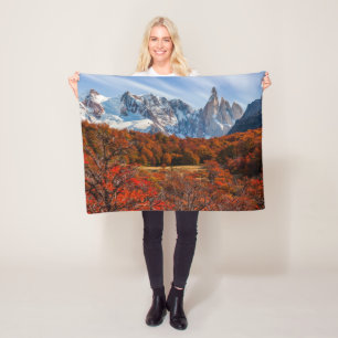 Ice & Snow El Chalten, Argentina Patagonia Fleece Blanket