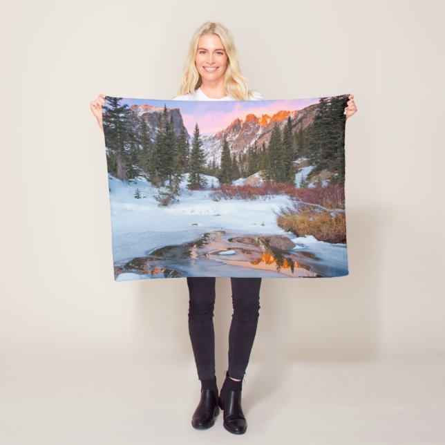 Ice & Snow | Estes Park, Colorado Fleece Blanket (In Situ)