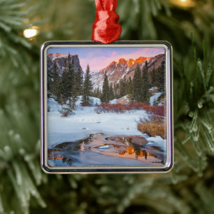 Ice & Snow   Estes Park, Colorado Metal Tree Decoration