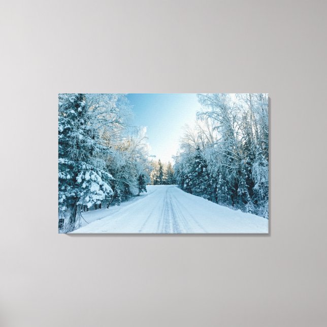 Ice & Snow | Frozen Winter Road Russia, Siberia Canvas Print (Front)
