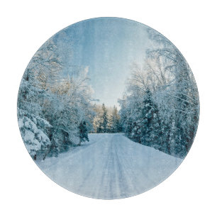 Ice & Snow   Frozen Winter Road Russia, Siberia Cutting Board
