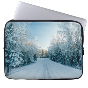 Ice & Snow Frozen Winter Road Russia, Siberia Laptop Sleeve