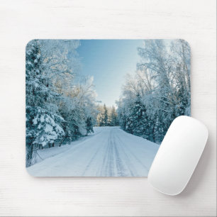 Ice & Snow Frozen Winter Road Russia, Siberia Mouse Mat