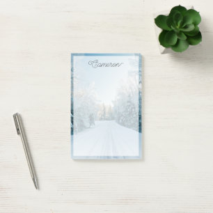 Ice & Snow   Frozen Winter Road Russia, Siberia Post-it Notes