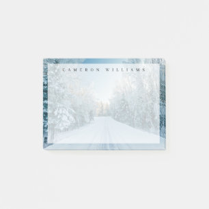 Ice & Snow   Frozen Winter Road Russia, Siberia Post-it Notes