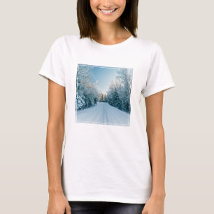 Ice & Snow Frozen Winter Road Russia, Siberia T-Shirt