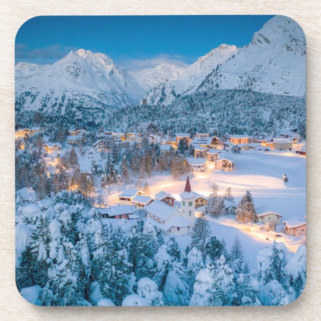 Ice & Snow | Graubunden, Engadin, Switzerland Coaster (Front)