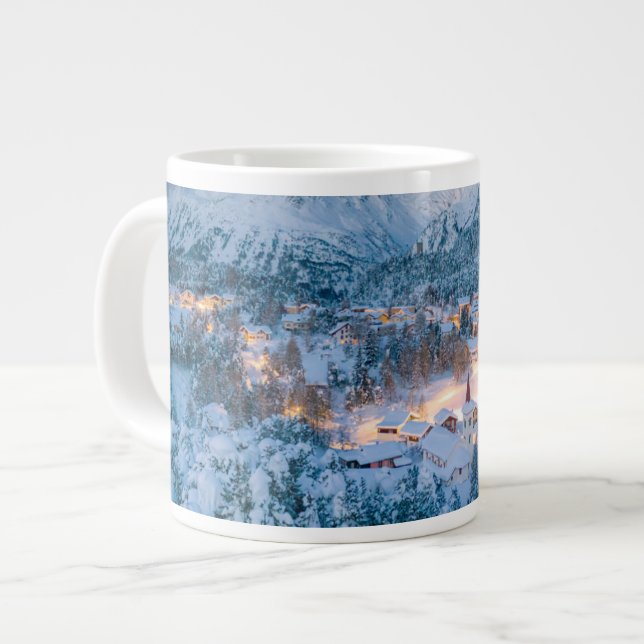 Ice & Snow | Graubunden, Engadin, Switzerland Large Coffee Mug (Front Left)