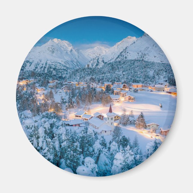 Ice & Snow | Graubunden, Engadin, Switzerland Magnet (Front)