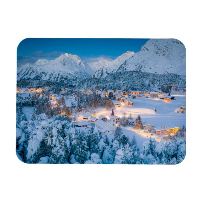 Ice & Snow | Graubunden, Engadin, Switzerland Magnet (Horizontal)