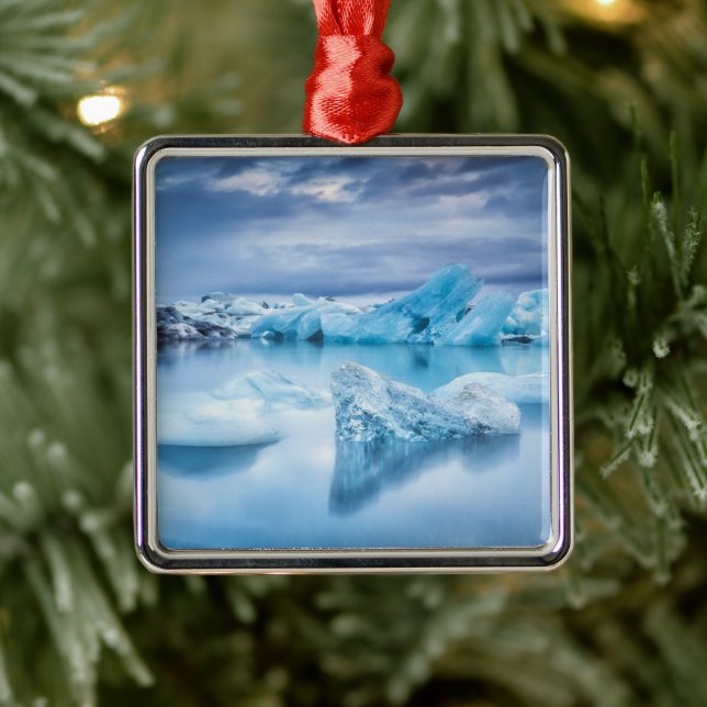 Ice & Snow | Jokulsarlon Lagoon, Iceland Metal Tree Decoration (Tree)