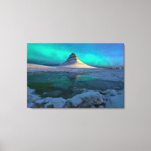 Ice & Snow Kirkjufell Mountain, Iceland Canvas Print