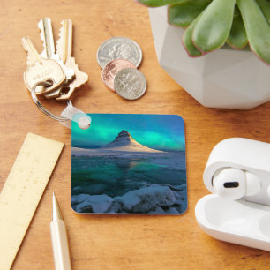 Ice & Snow Kirkjufell Mountain, Iceland Key Ring