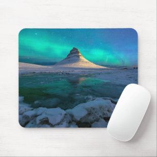 Ice & Snow Kirkjufell Mountain, Iceland Mouse Mat