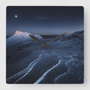 Ice & Snow Kiso-Komagatake Plateau, Japan Alps Square Wall Clock