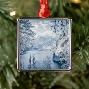 Ice & Snow Königssee Lake, Germany Metal Tree Decoration