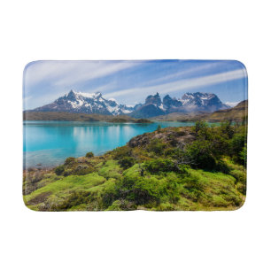 Ice & Snow Lake Pehoe, Patagonia, Chile Bath Mat