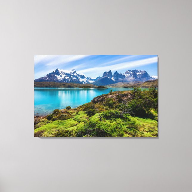 Ice & Snow | Lake Pehoe, Patagonia, Chile Canvas Print (Front)