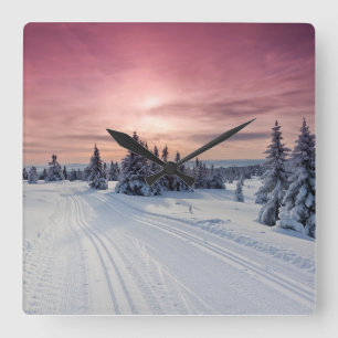 Ice & Snow   Lillehammer, Norway Square Wall Clock