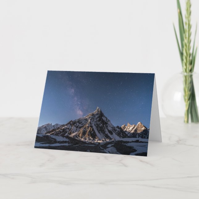 Ice & Snow |  Milky Way Baltoro Glacier, Pakistan Card (Front)