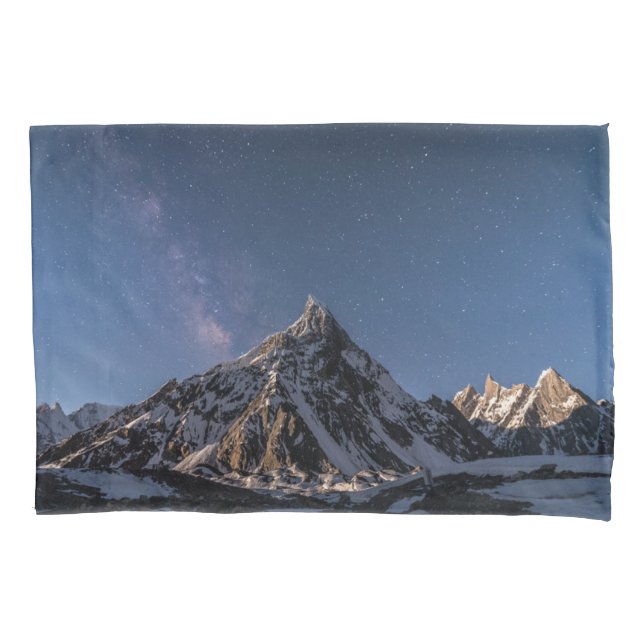 Ice & Snow |  Milky Way Baltoro Glacier, Pakistan Pillowcase (Front)