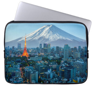 Ice & Snow Mt. Fuji & Tokyo Skyline Laptop Sleeve