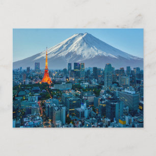 Ice & Snow Mt. Fuji & Tokyo Skyline Postcard