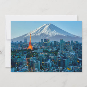 Ice & Snow Mt. Fuji & Tokyo Skyline Thank You Card
