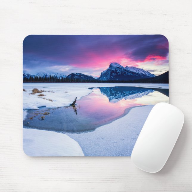 Ice & Snow | Mt. Rundle, Canada Mouse Mat (With Mouse)