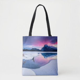 Ice & Snow Mt. Rundle, Canada Tote Bag