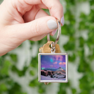 Ice & Snow Northern Lights, Kirkjufell Mountain Key Ring
