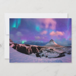 Ice & Snow   Northern Lights,  Kirkjufell Mountain Thank You Card
