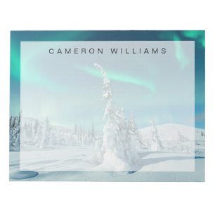 Ice & Snow   Northern Lights, Lapland, Finland Notepad