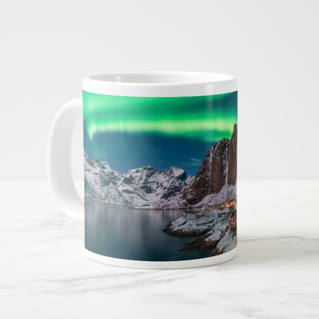 Ice & Snow | Northern Lights, Norway Large Coffee Mug (Front Left)