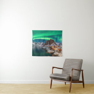 Ice & Snow   Northern Lights, Norway Tapestry