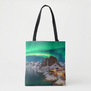 Ice & Snow   Northern Lights, Norway Tote Bag